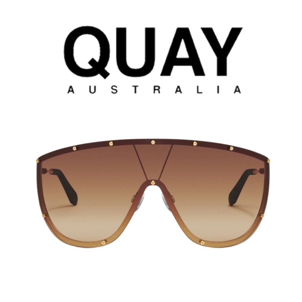 New Quay Australia Brushed Gold Frame / Camel Gradient Lens